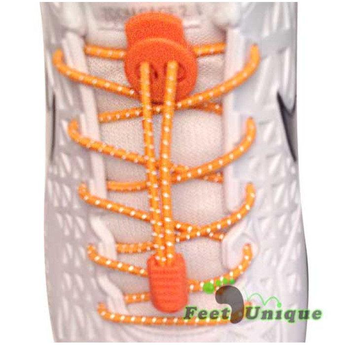 Reflektierende neon-orangene Schnürsenkel mit Schnellverschluss