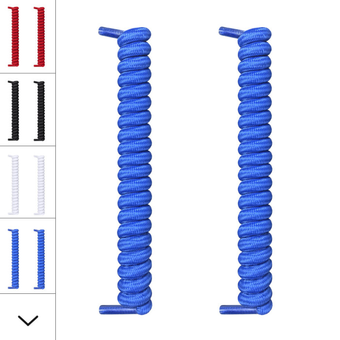 Blaue, spiralförmige Schnürsenkel