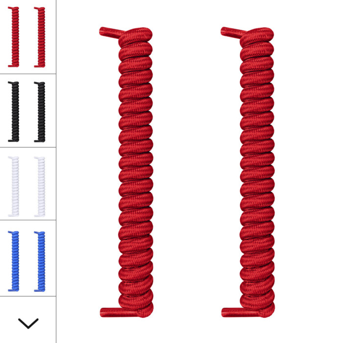 Rote spiralförmige Schnürsenkel