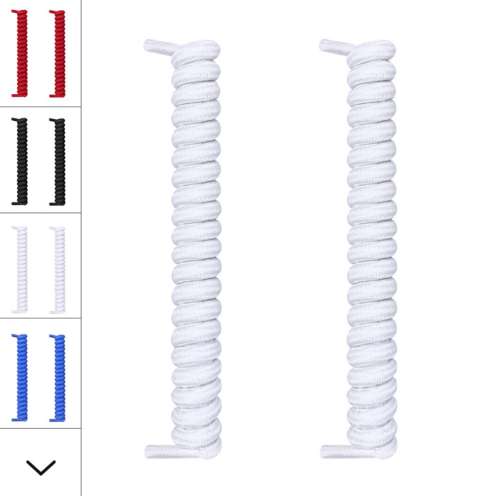 Weiße spiralförmige Schnürsenkel