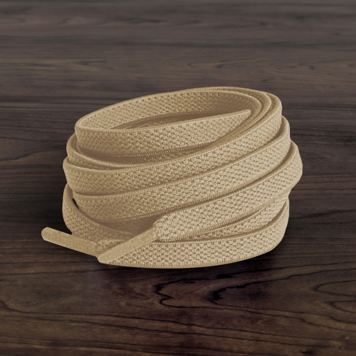 Elastische, flache Schnürsenkel, hellbraun (No-Tie)