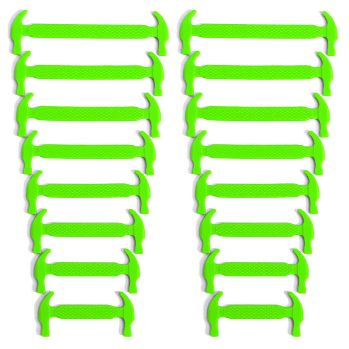 Neongrüne elastische Silikon-Schnürsenkel